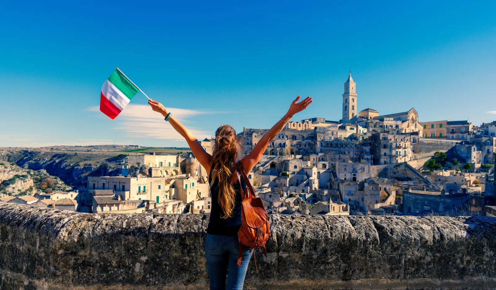 Traveler exploring Italy